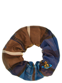 Vivienne Westwood Fraser Small Tartan Hair Elastic Gold