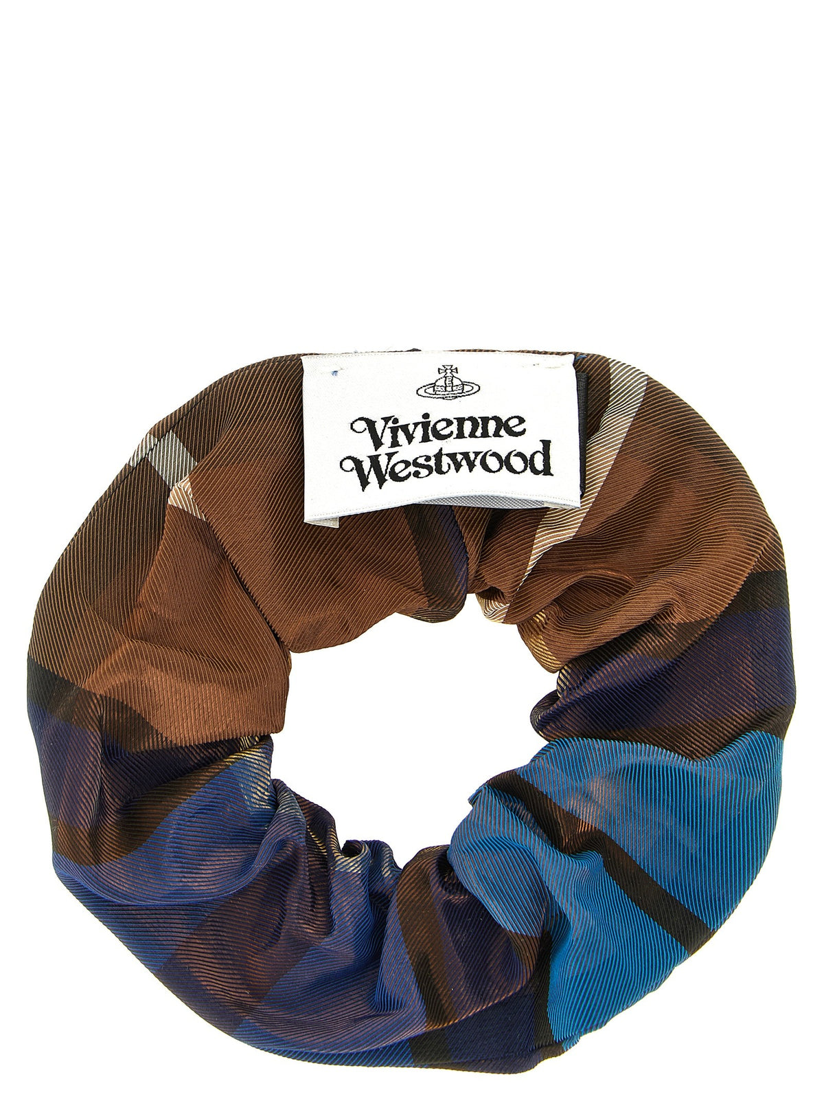 Vivienne Westwood Fraser Small Tartan Hair Elastic Gold