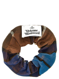Vivienne Westwood Fraser Small Tartan Hair Elastic Gold