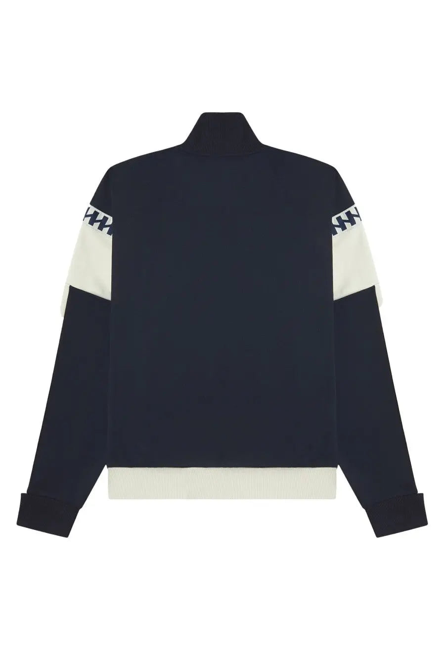 Fred Perry men’s giacca meyba con blue track jacket in dark navy with cream panels and black and white zigzag cuffs