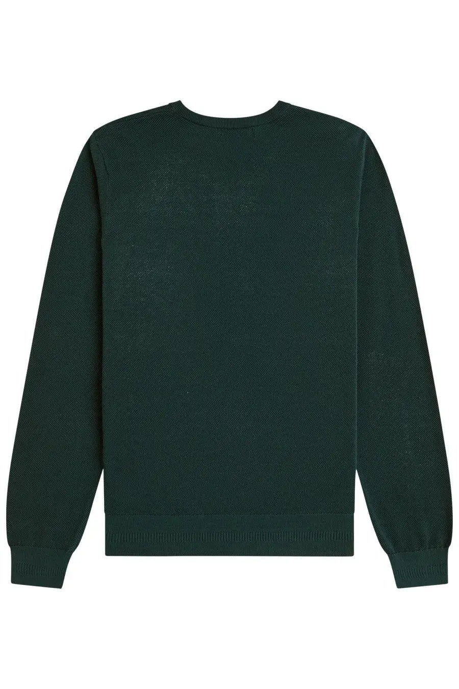 Fred Perry men’s jersey green dark green knit sweater with ribbed cuffs and hem for casual wear