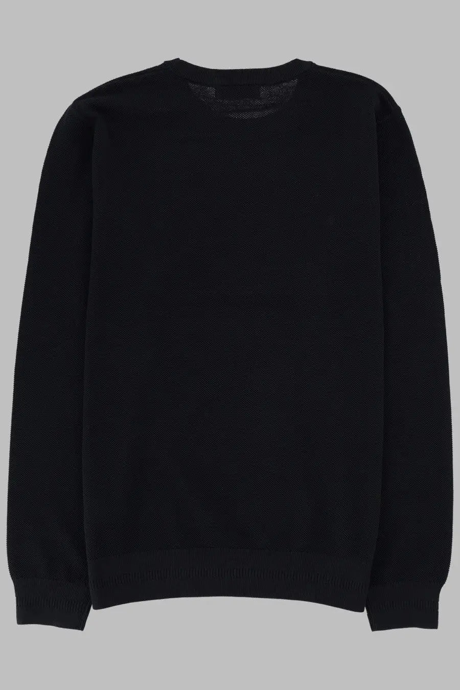 Black crewneck sweater with ribbed cuffs and hem in cotton piqué by fred perry men’s maglia in blue