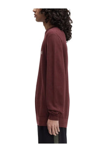 Fred Perry men’s red long-sleeved knit pique sweater with a small embroidered logo on the chest