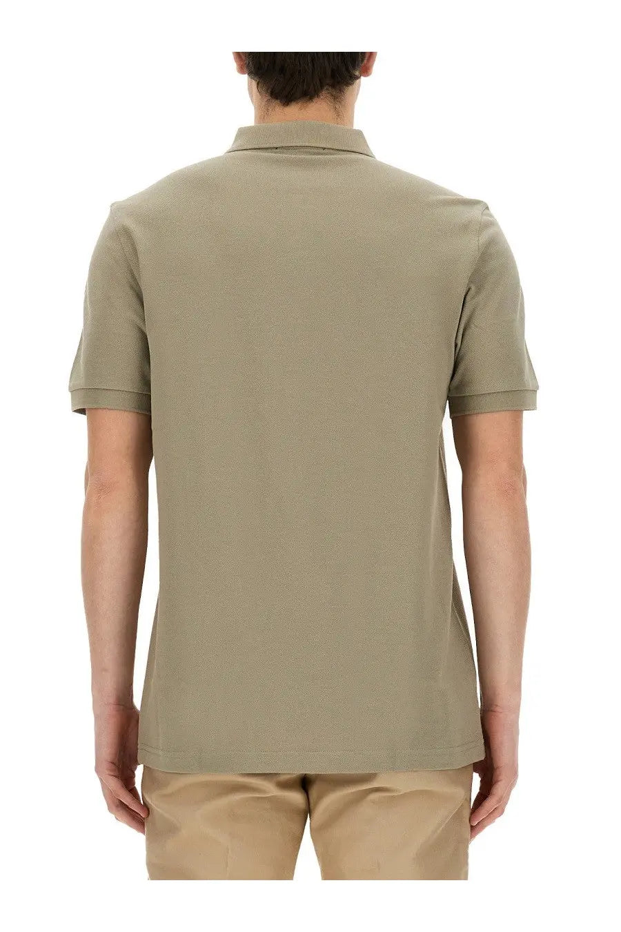 Fred Perry men’s beige polo shirt in khaki with short sleeves classic collar and ribbed cuffs in cotton material