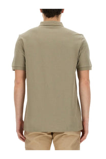 Fred Perry men’s beige polo shirt in khaki with short sleeves classic collar and ribbed cuffs in cotton material