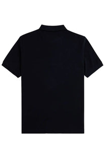 Fred Perry men’s black polo shirt with short sleeves classic collar solid color cotton material