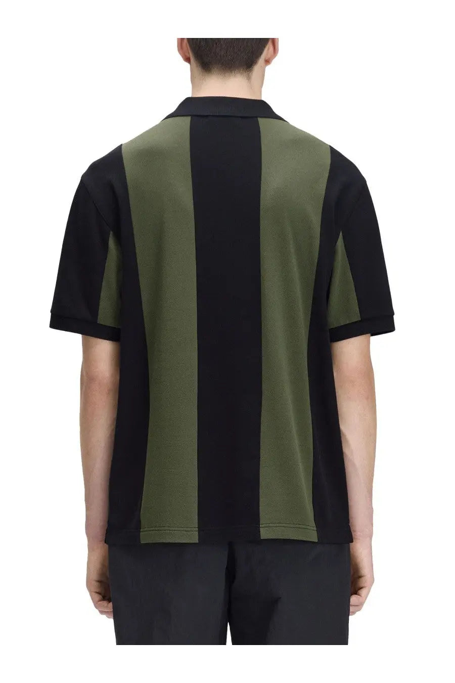 Fred Perry men’s polo Meyba with black and olive green stripes short-sleeved classic collar shirt