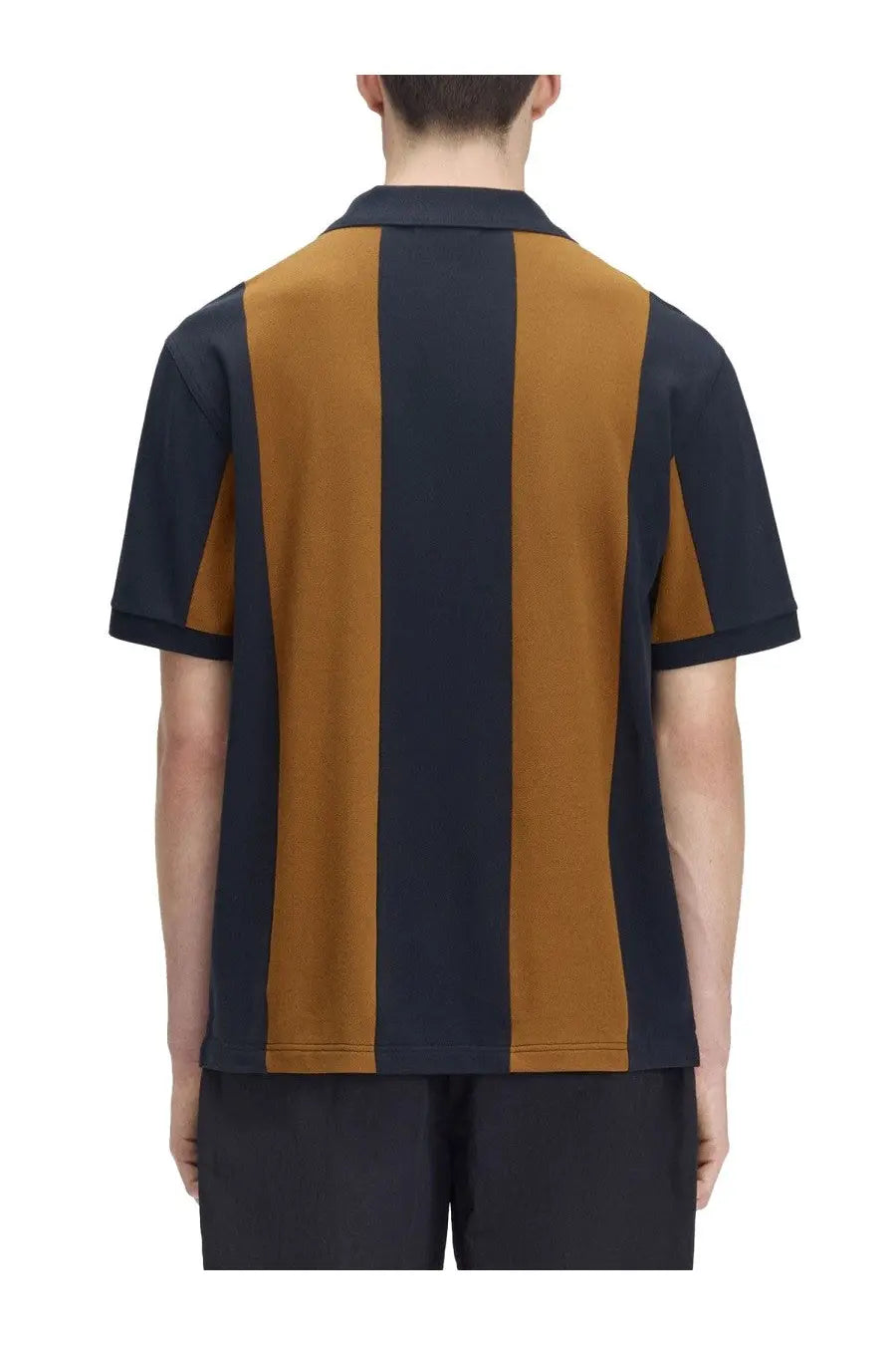 Fred Perry men’s polo Meyba con multicolor short-sleeve shirt with navy and mustard stripes and classic collar