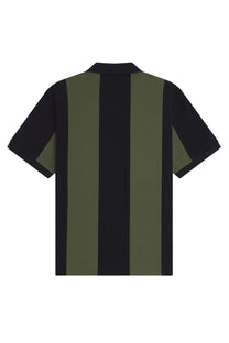 Fred Perry men’s polo Meyba in olive and black vertical stripes short-sleeved cotton shirt