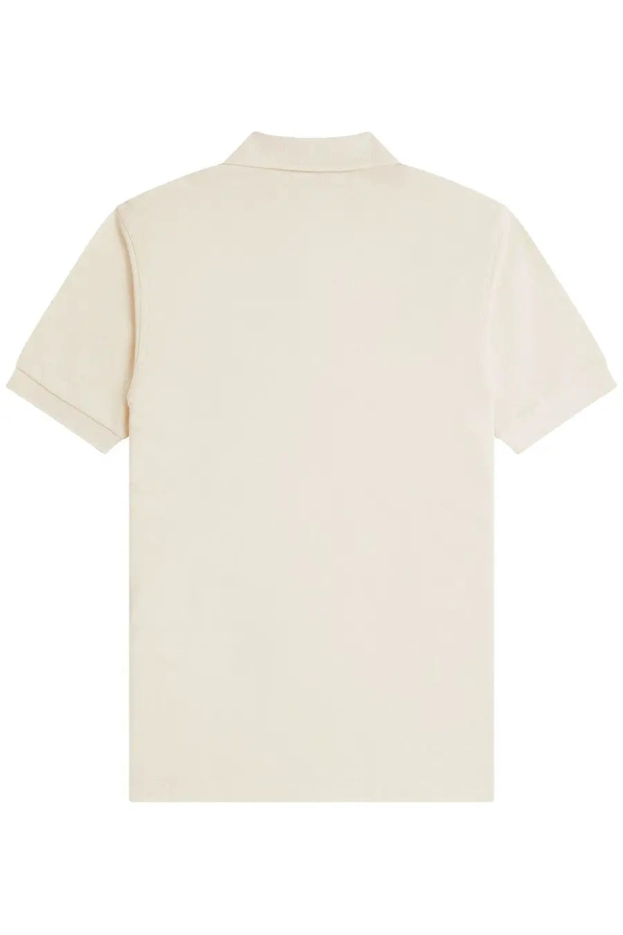 Fred Perry men’s cream-colored short-sleeved polo shirt with classic collar and neatly stitched seams in cotton blend