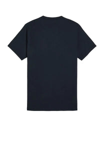 Black short-sleeved crew neck t-shirt shown from the back in a fred perry mens shirt blue product image