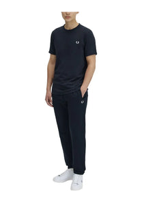Navy blue Fred Perry men’s t-shirt with white embroidered logo on the chest made from soft cotton fabric