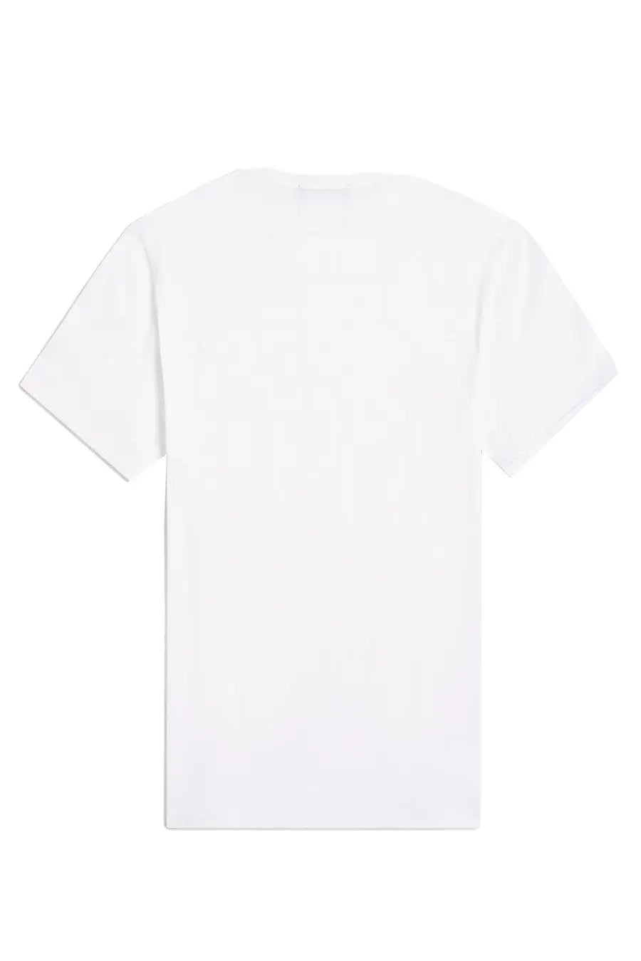 Fred Perry men’s white cotton shirt ringer con with simple crew neck and short sleeves front view