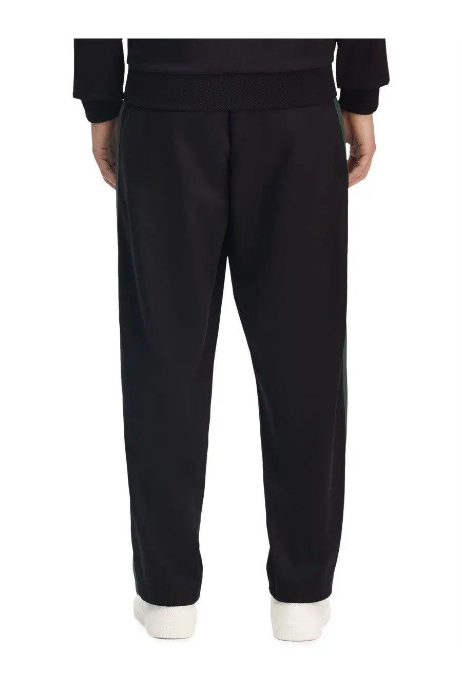 Fred Perry men’s black tapered truck pants with subtle side stripes made from durable material for casual wear