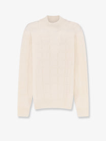 BOSS Men's Fredo Wool and Cashmere Sweater White