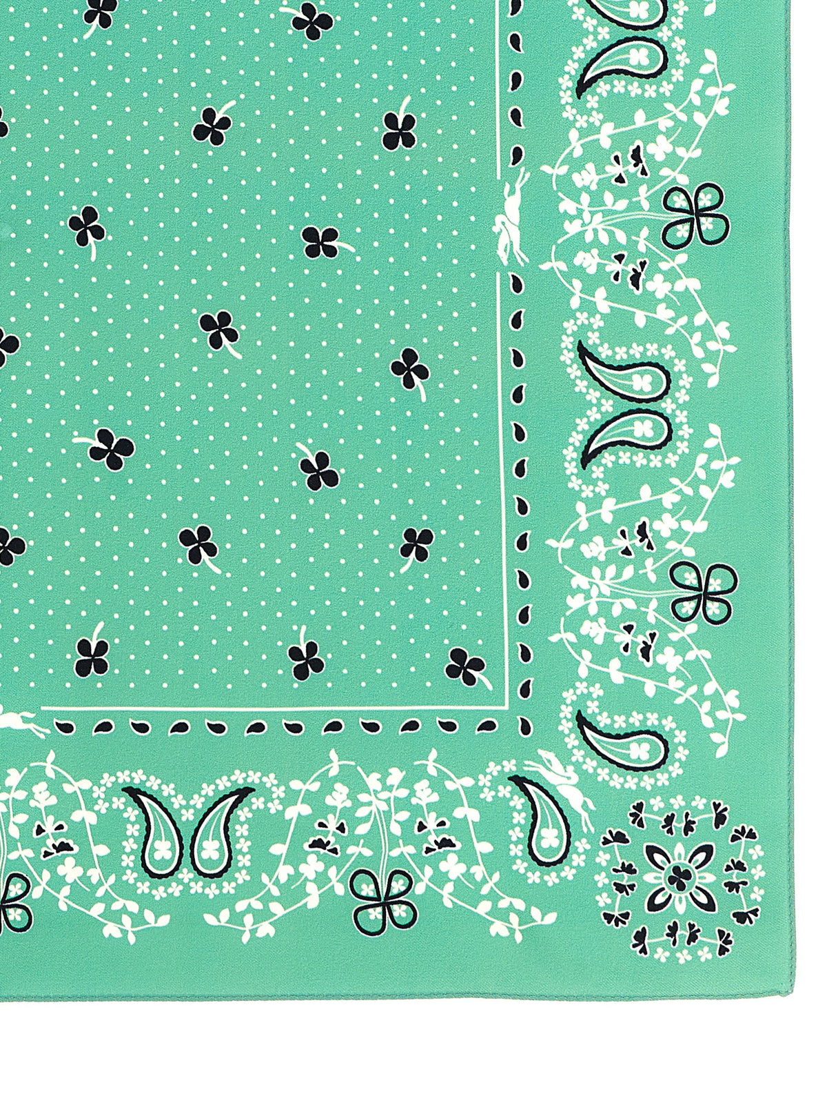 Longchamp French Bandana Print Scarf Green