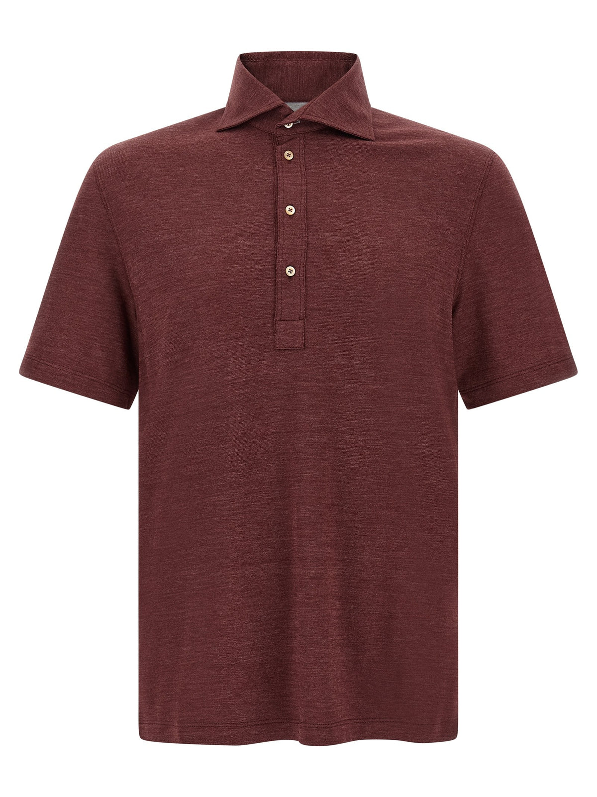 Brunello Cucinelli French Collar Polo Shirt Red