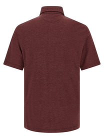 Brunello Cucinelli French Collar Polo Shirt Red