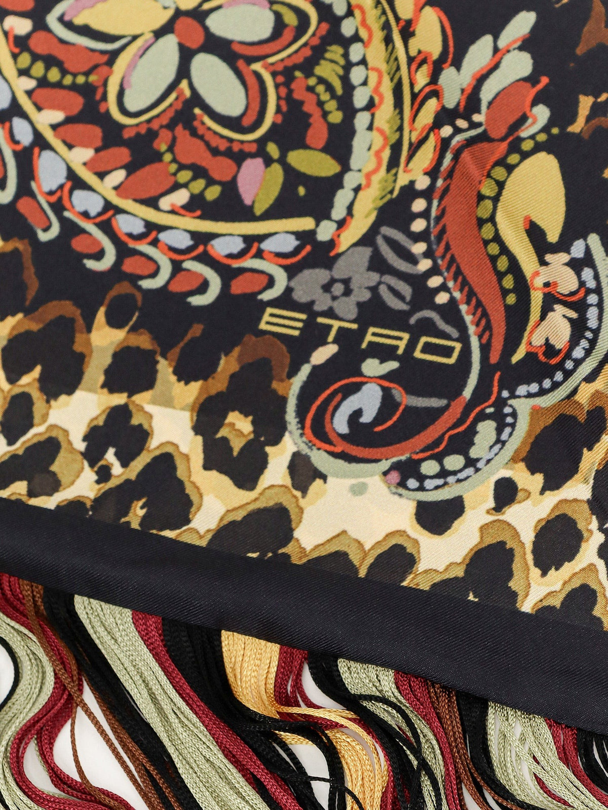 ETRO Women's Fringed Silk Shawl Black