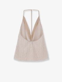 Alysi Women's Fringed Top Meringa