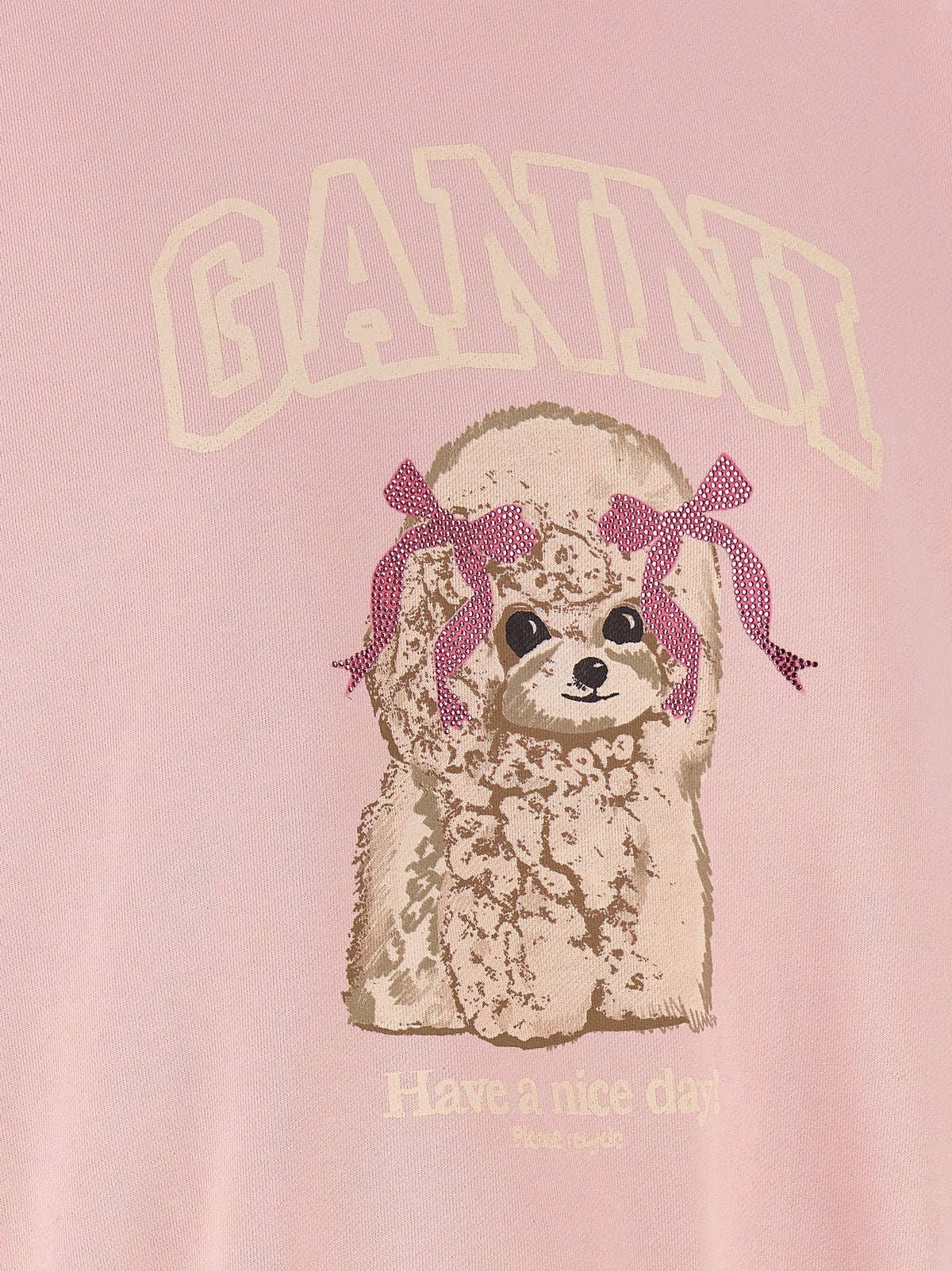 Ganni Front Print Sweatshirt Blue