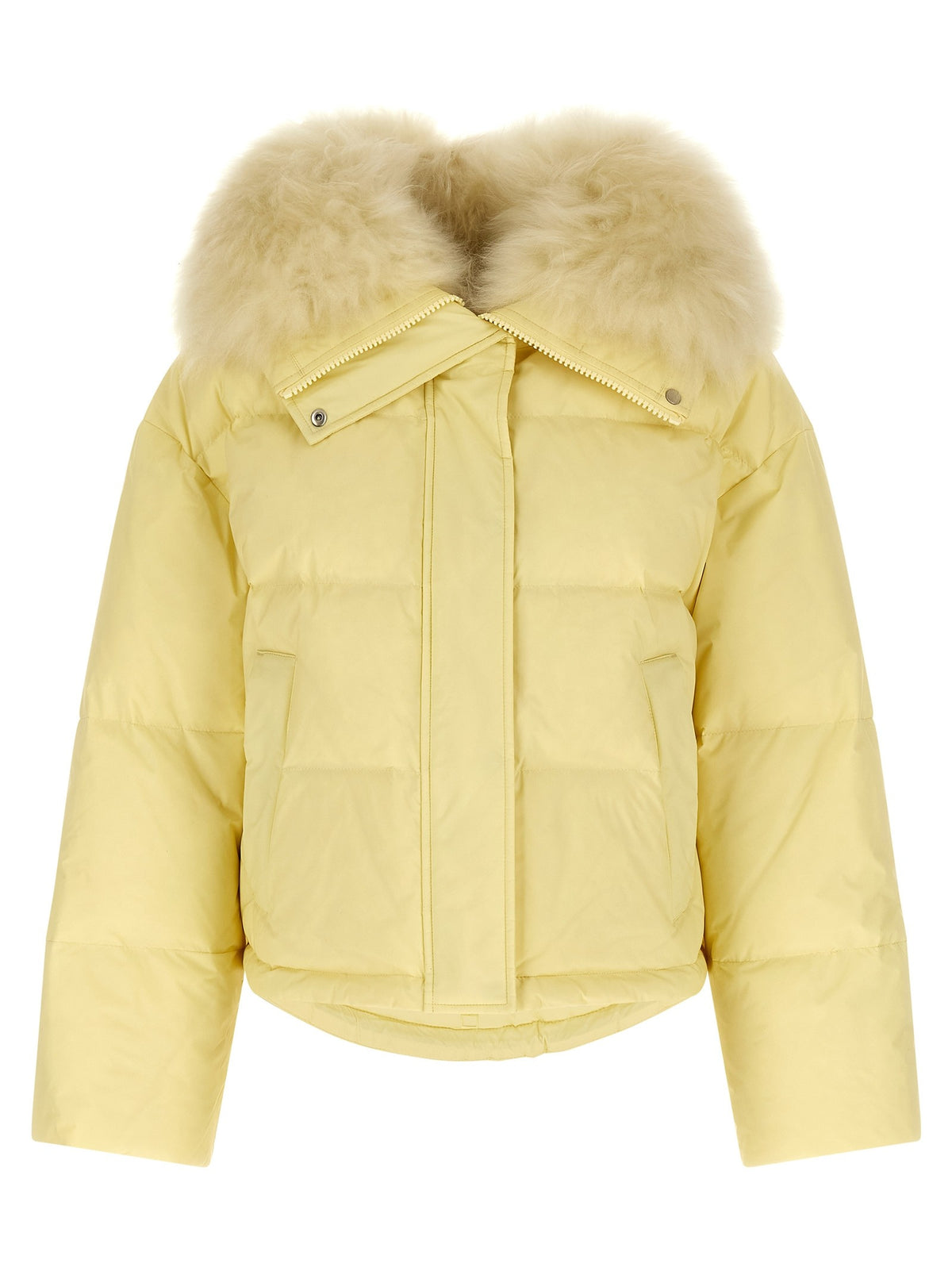 Yves Salomon Army Fur Insert Down Jacket Yellow