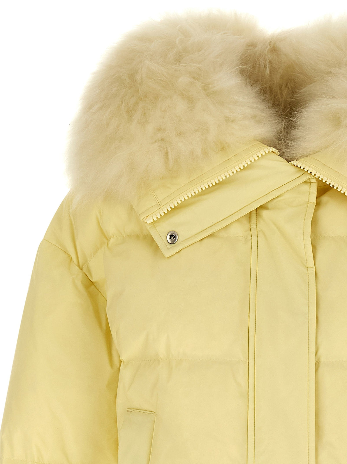 Yves Salomon Army Fur Insert Down Jacket Yellow