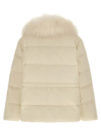 Yves Salomon Army Fur Insert Down Jacket White