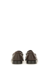 Gh bass men’s moccasin larkin brown brown leather loafers with classic minimalist design and black rubber soles