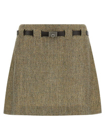 Ferragamo Gancini Belt Skirt Gold