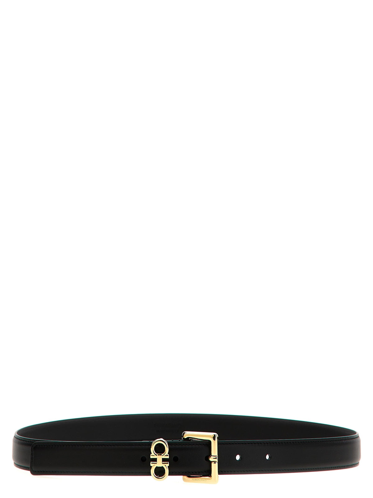 Ferragamo Gancini Double Belt Black