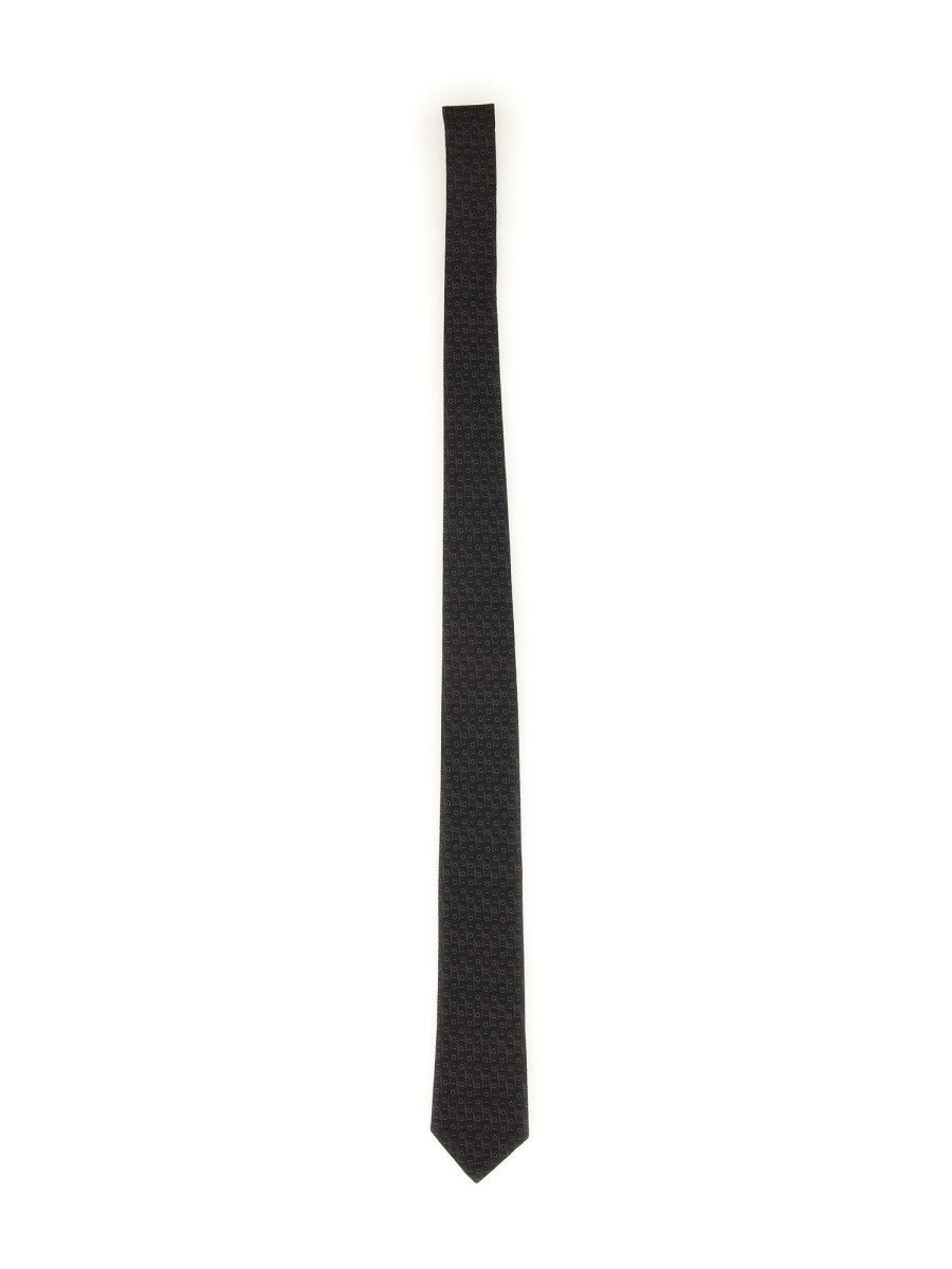Ferragamo Men's Gancini Jacquard Tie Grey