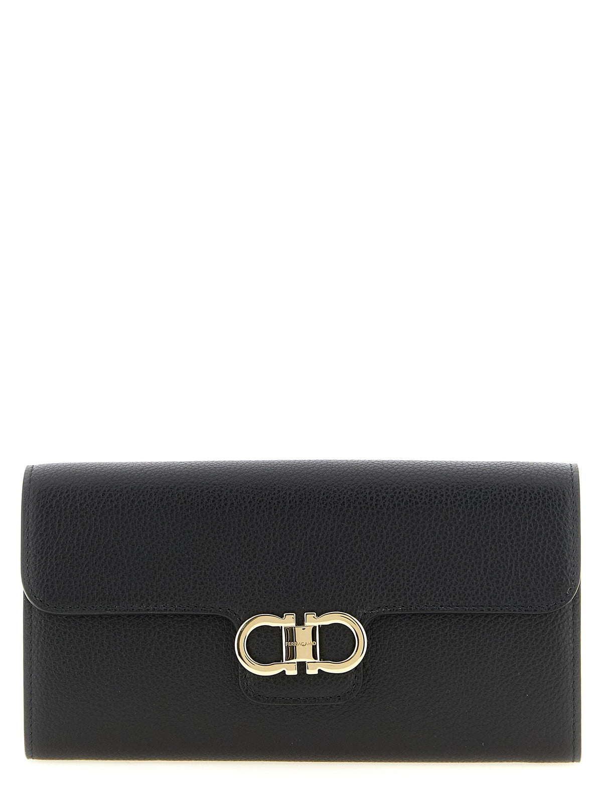 Ferragamo Gancini Wallet on Chain Black