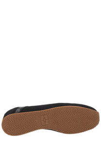 Ganni women’s ballerina sporty black shoe with a brown zigzag-patterned rubber sole
