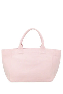 Ganni women’s borsa raspberry medium blue soft pink canvas tote bag with sturdy handles and minimalist design