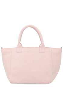 Ganni women’s borsa raspberry small blue soft pink canvas tote bag with sturdy handles and minimalist design