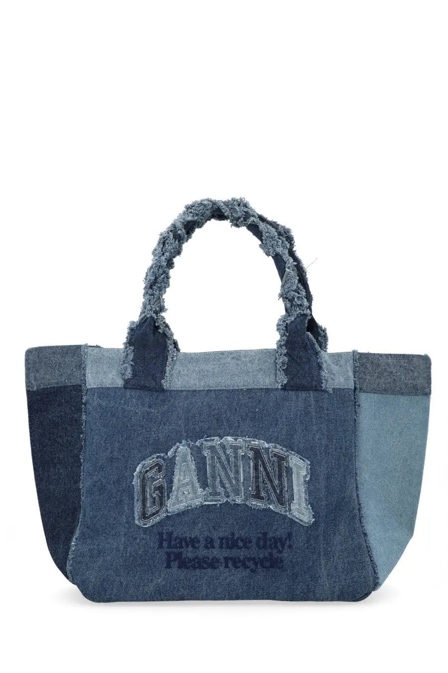 Ganni Women's Borsa Tote Medium in Denim Blue