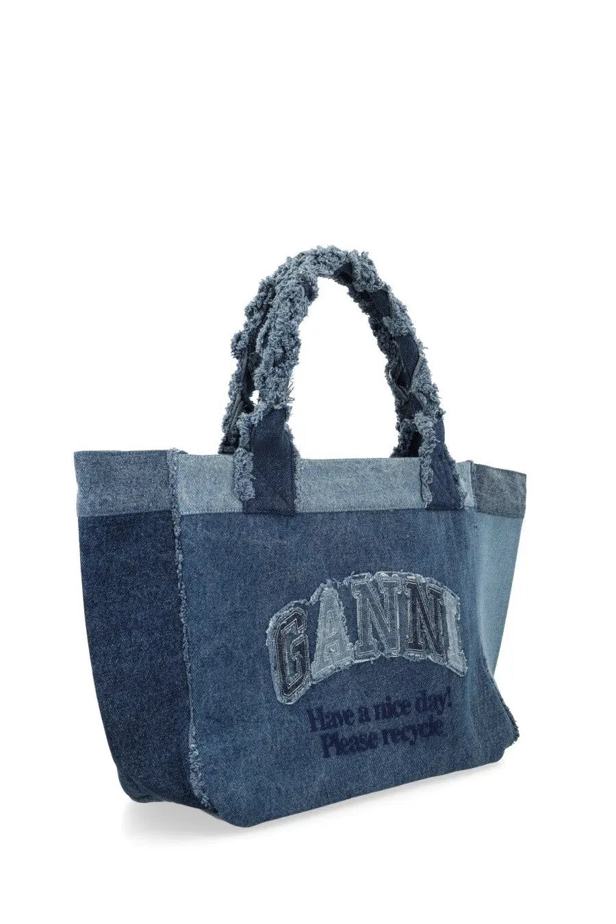 Ganni Women's Borsa Tote Medium in Denim Blue