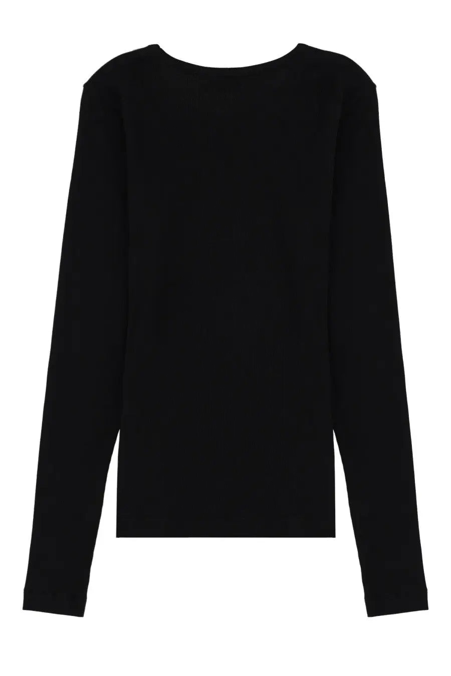 Ganni women’s long sleeve top in black featuring a simple minimalist design perfect for casual wear