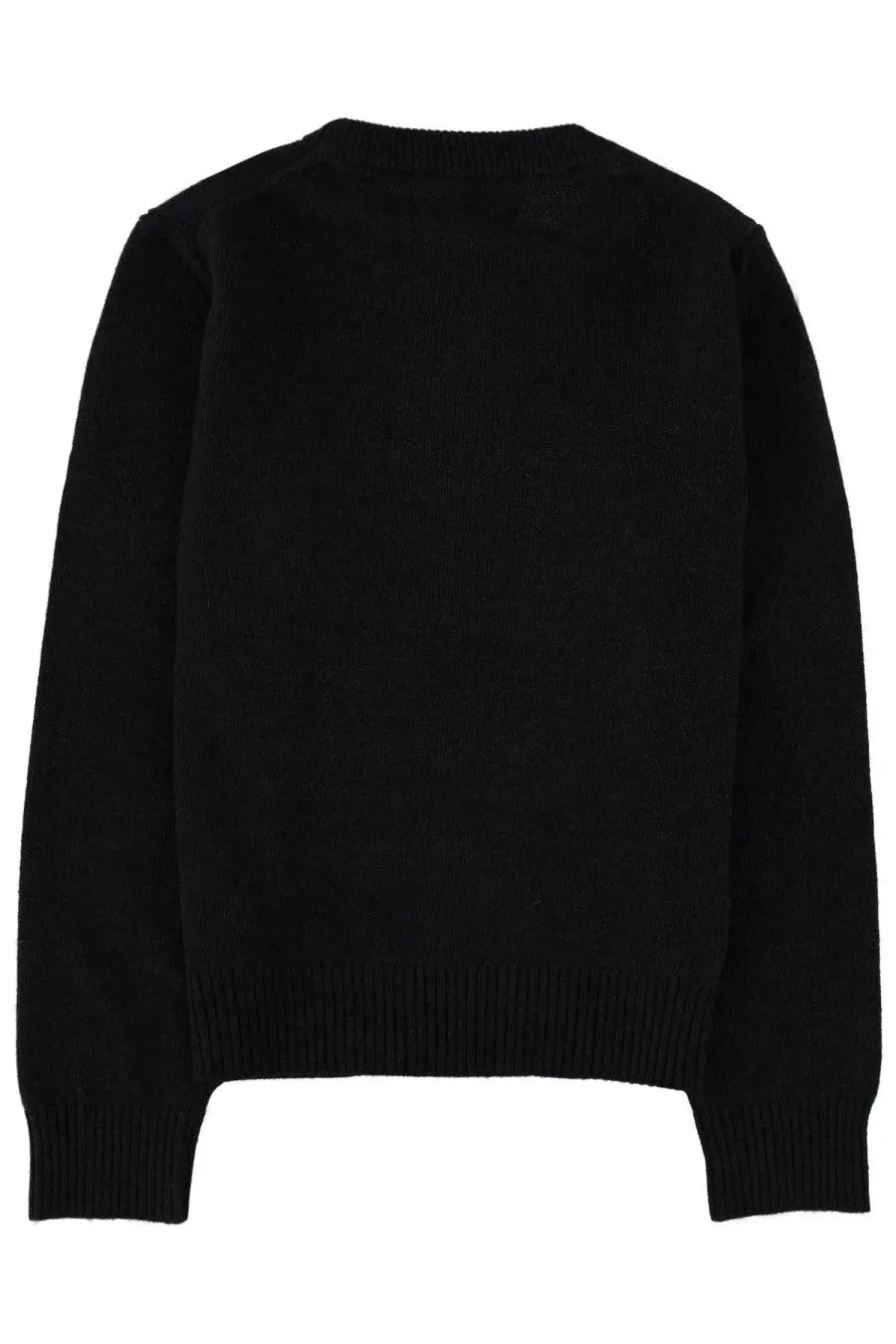 Black knit sweater with ribbed cuffs and hem from ganni womens maglia con grafica black collection