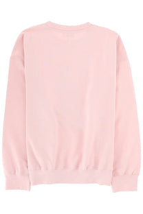 A soft pink long-sleeved crewneck sweatshirt with a relaxed fit and ribbed cuffs from ganni women’s poodle sweatshirt blue