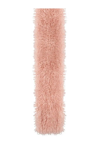 Ganni womens scarf blue featuring a soft blush-pink faux fur with plush shaggy texture