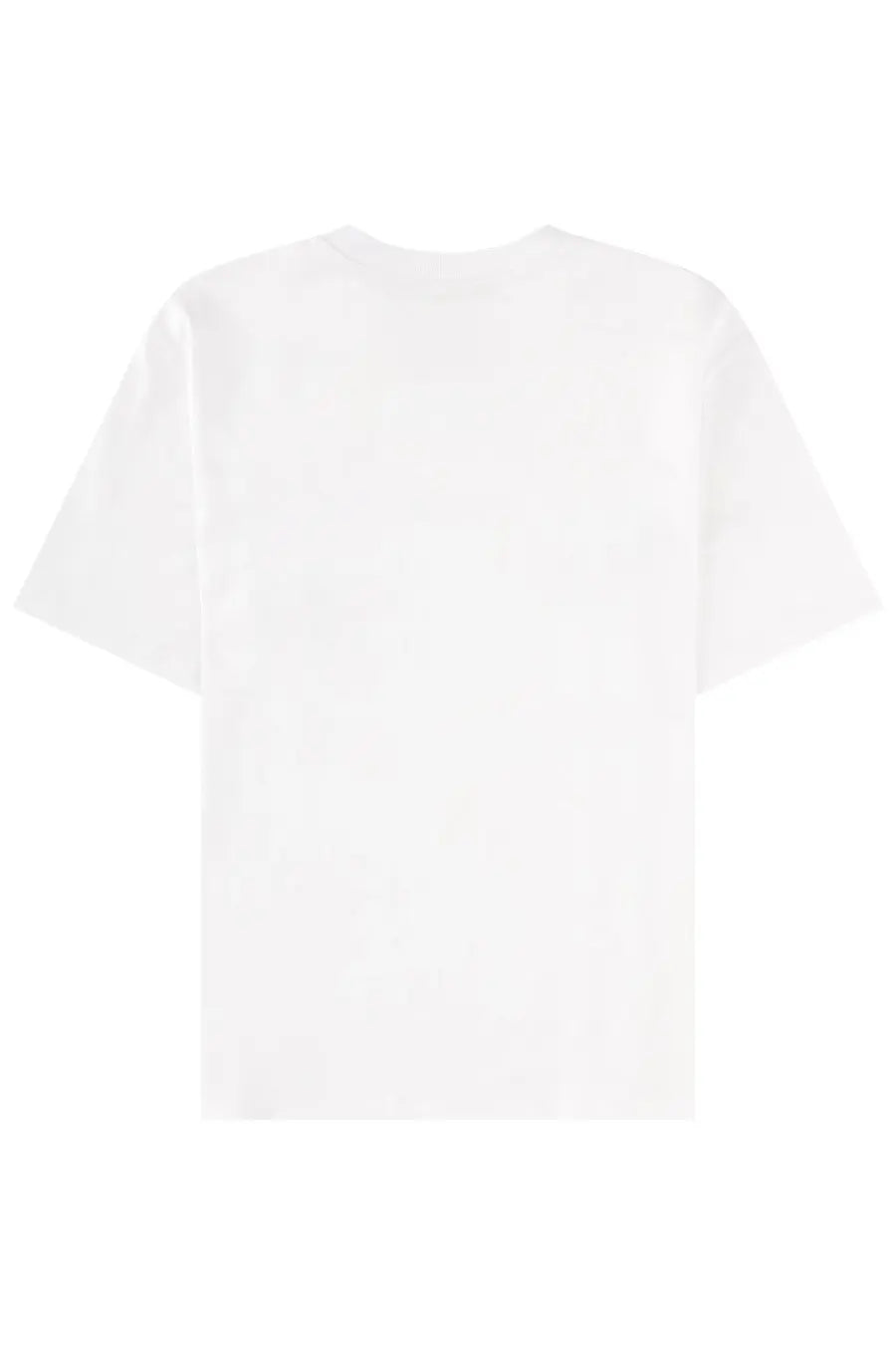 Ganni women’s white cotton t-shirt with relaxed fit and short sleeves for casual wear