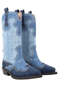 Ganni Women's Stivale Western Blue