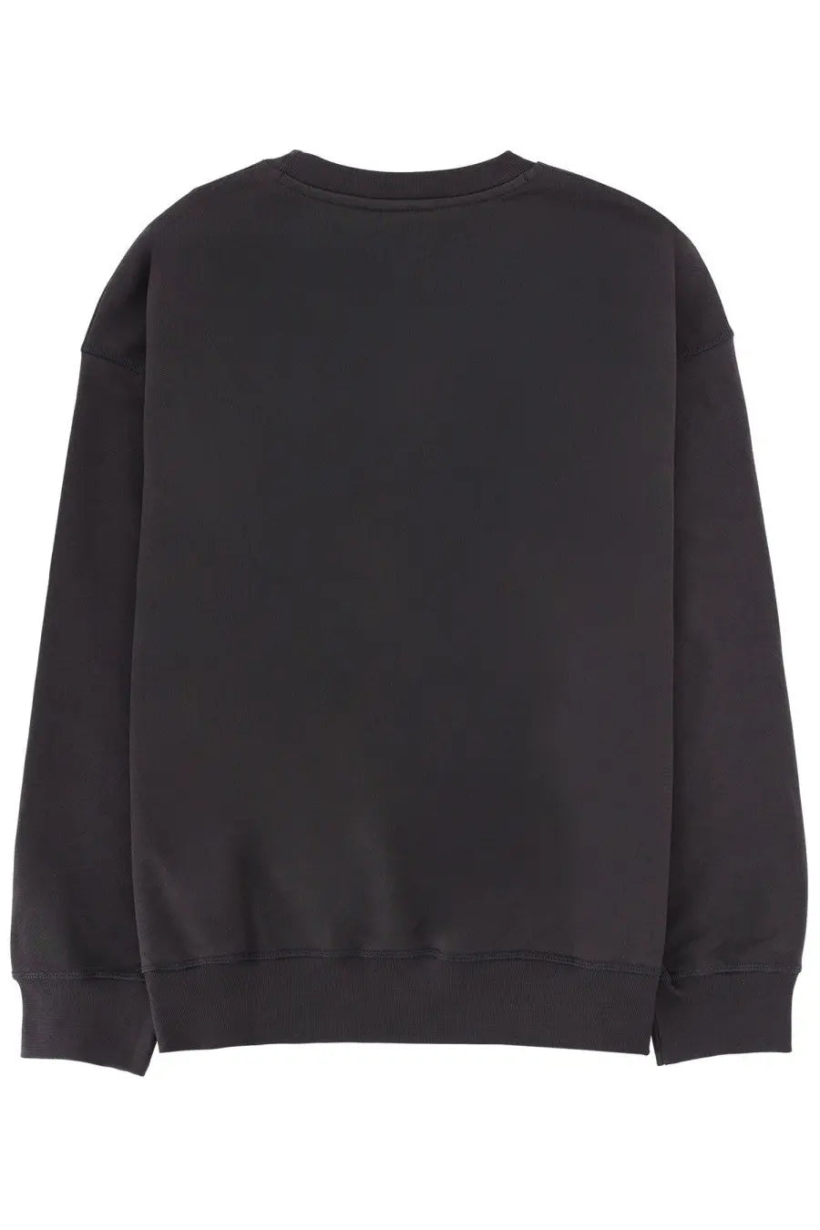 Black oversized crewneck sweatshirt with ribbed cuffs and hem by Ganni women’s sweatshirt grey collection