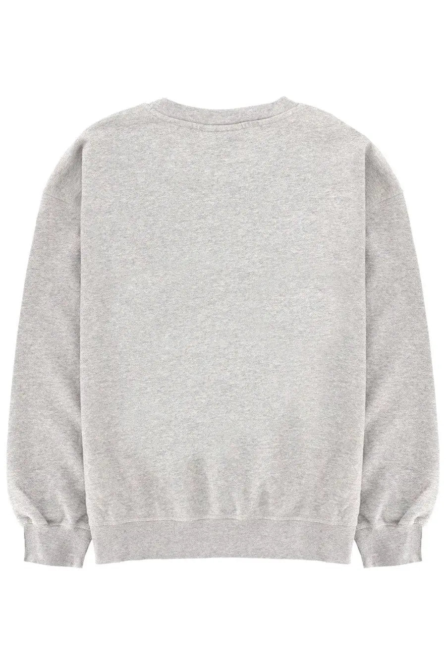 Ganni women’s sweatshirt grey heather gray crewneck with ribbed cuffs and hem in soft cotton blend fabric