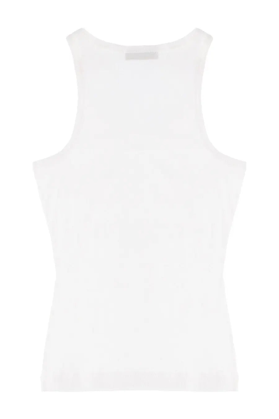 Ganni women’s white sleeveless tank top with simple minimalist design perfect for casual wear