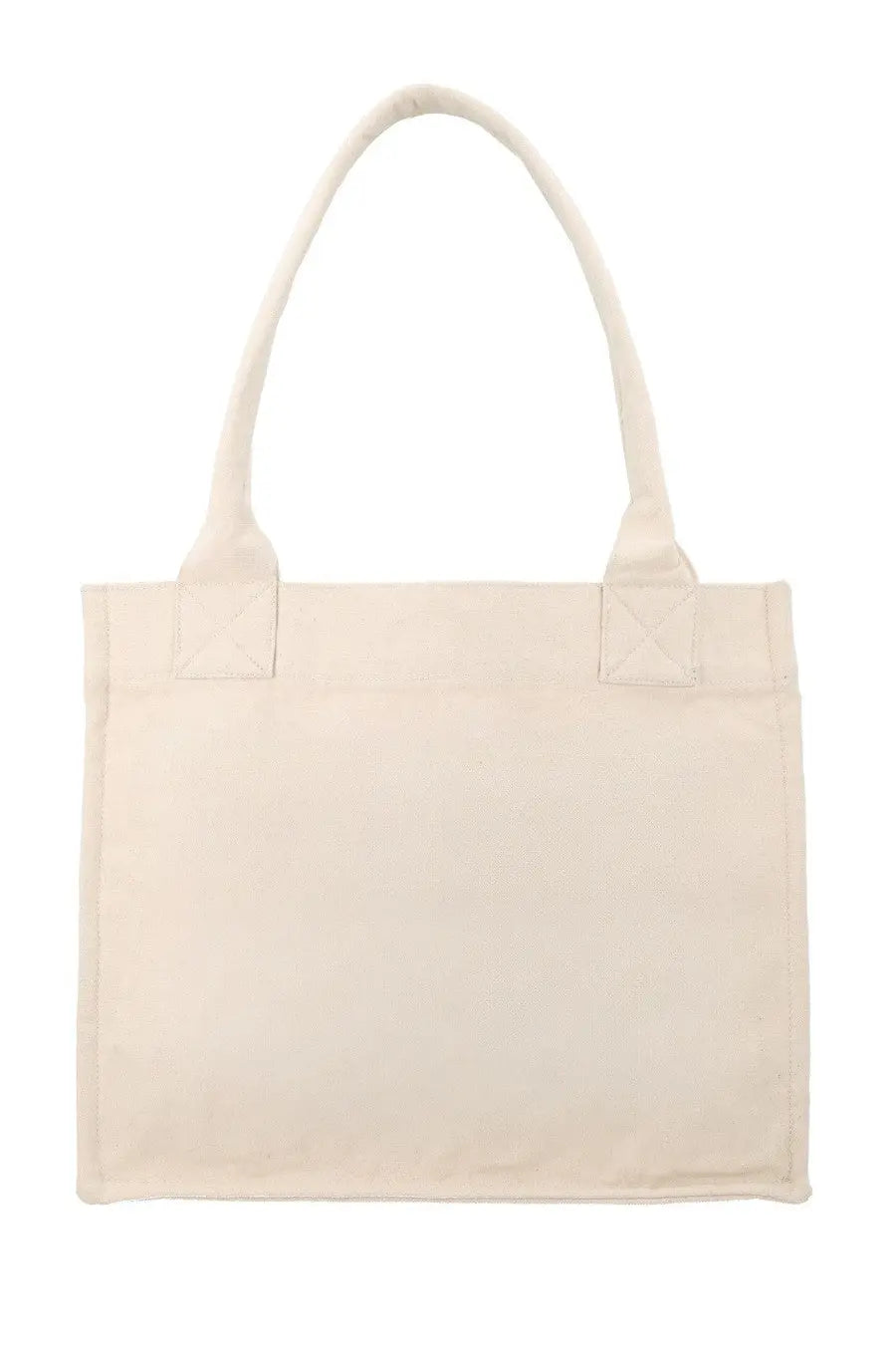 Ganni women’s tote bag white cream-colored canvas with sturdy handles and reinforced stitching for durability