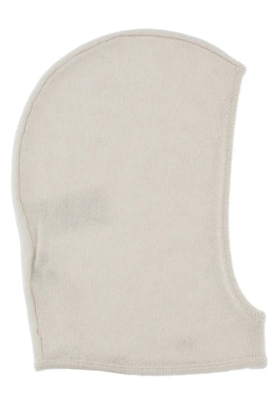 Ganni women’s wool balaclava in off-white ribbed knit with a smooth seamless finish fitted for cold weather use