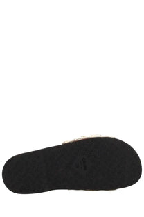 Ganni women’s zoccolo tia fairy white with black rubber sole embossed logo and white strap detail